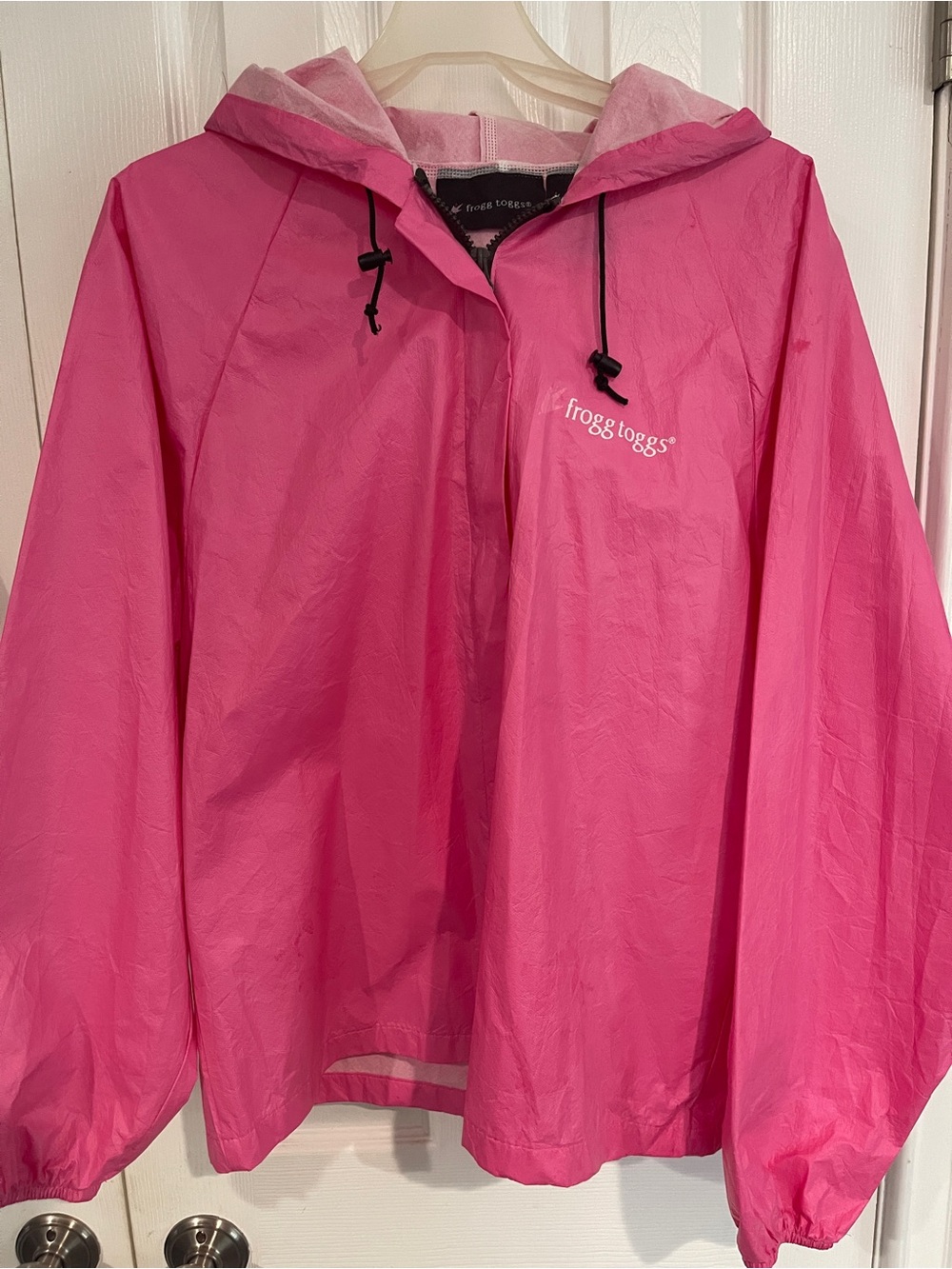FROG TOGGS Women's Hot Pink Lightweight Hooded Rain Jacket Sz L SKU: 0928-49